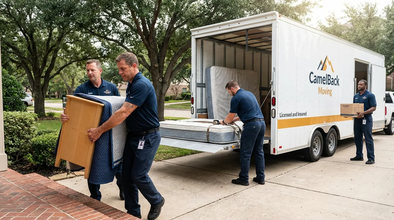 Crew loading residential truck for cross-state move from Ryegate, MT