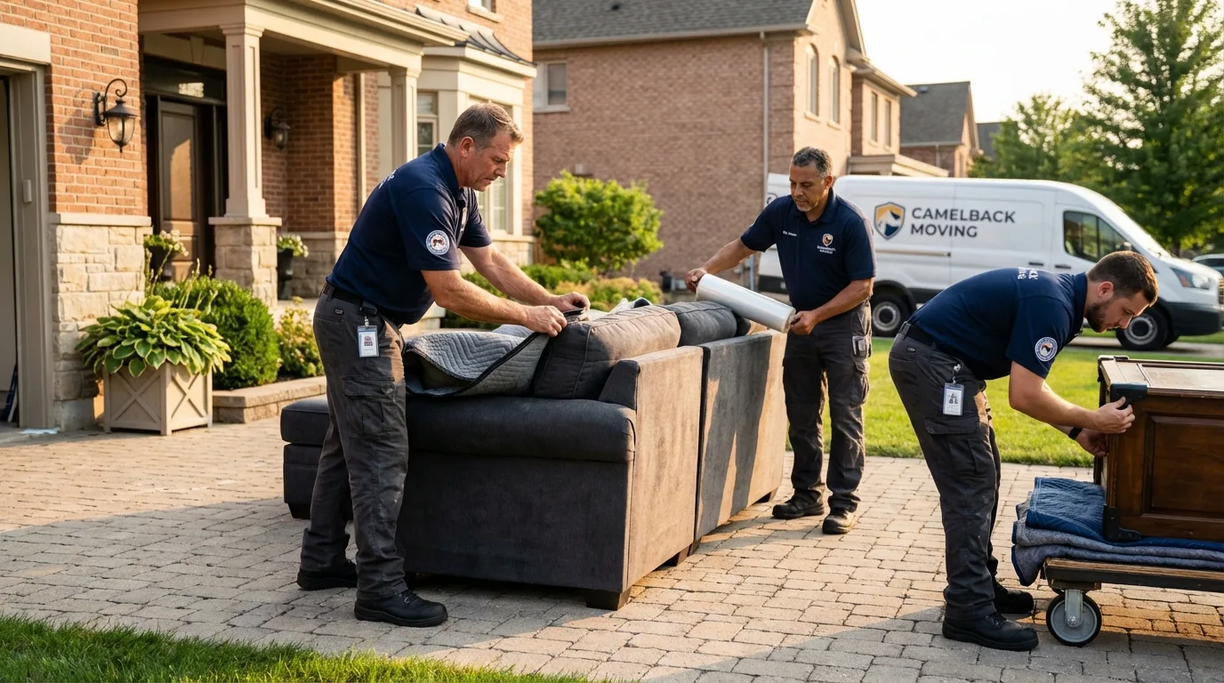 Large estate moving crew wrapping furniture in Ryegate, MT